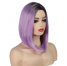 Side Part Straight Synthetic Long Ombre Wig - Blossom Pink 14inch