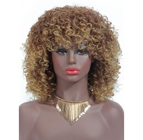 Afro Curl Synthetic Long Wig - Copper 14inch