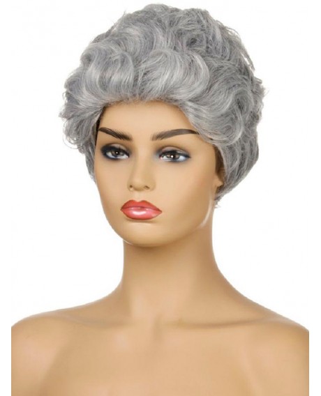 Curly Synthetic Short Wig - Platinum