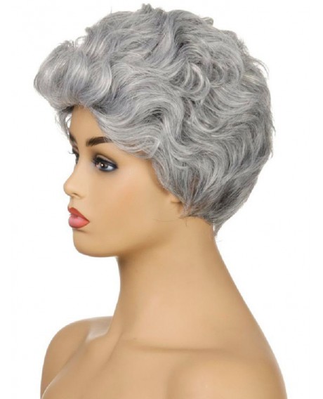 Curly Synthetic Short Wig - Platinum