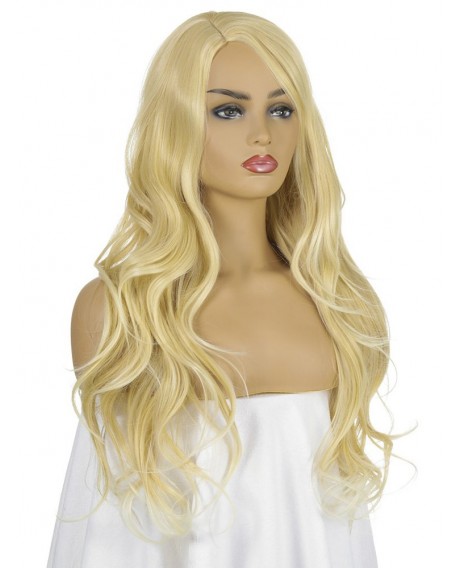 Solid Side Part Long Straight Synthetic Wig - Sun Yellow