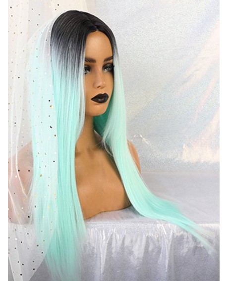 Long Synthetic Straight Center Part Ombre Cosplay Wig -