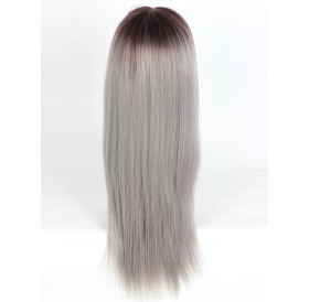 Women\'s Fashion Long Straight Highlights Hair Wig Colorful Casual Party Wig - #002