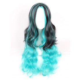 Women\'s Fashion Colorful Highlights Wavy Hair Ladies Party Wigs - #006