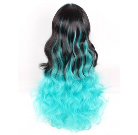 Women\'s Fashion Colorful Highlights Wavy Hair Ladies Party Wigs - #006