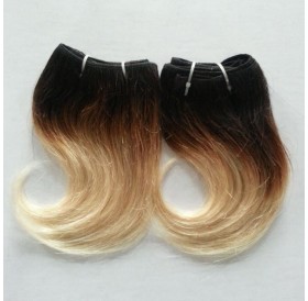 Fashion Ombre Human Hair Extension For Women - Black And Golden