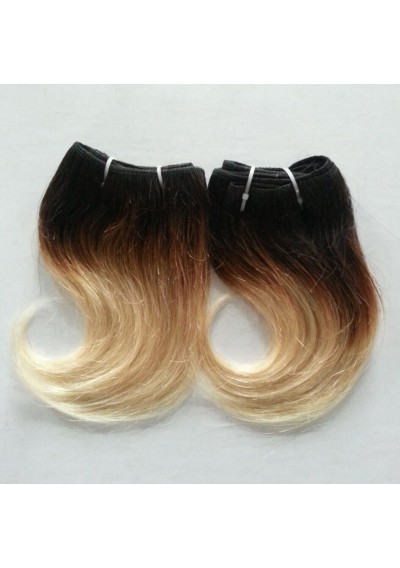 Fashion Ombre Human Hair Extension For Women - Black And Golden