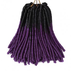 Short Dreadlocks Crochet Braids Synthetic Hair Extension - Purple