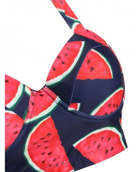 Watermelon Print Cut Out Bikini Set -  M