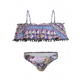 Printed Layered Cami Bikini Set -  M