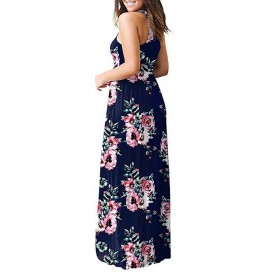 Flower Pockets Maxi Dress - Multi-c M
