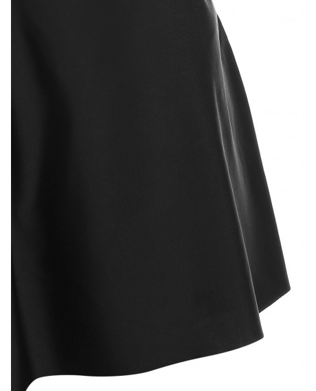 Leaves Print Padded Overlay Tankini Swimsuit - Black M