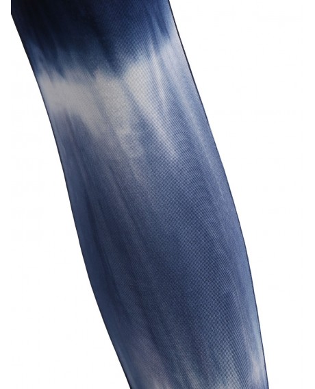 Elastic Waist Tie Dye Pencil Pants - Silk Blue M