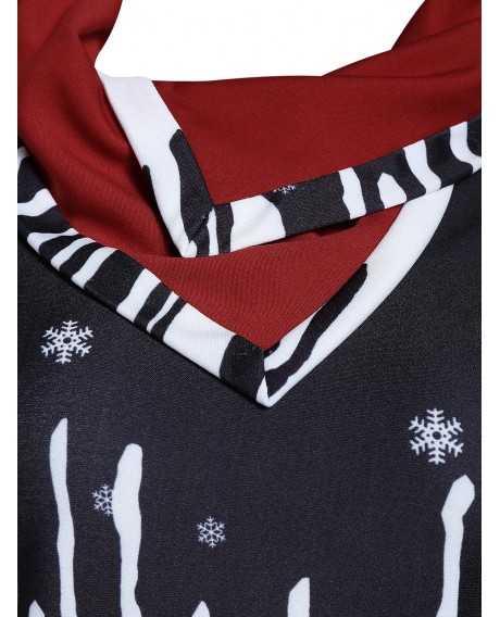 Christmas Printed Cowl Neck Long Sleeve T Shirt - Multi-a M