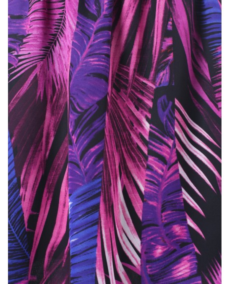 African Print Elastic Waist Longline Skirt -  L