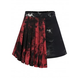 Halloween High Waist Mini Pleated Skirt - Black L