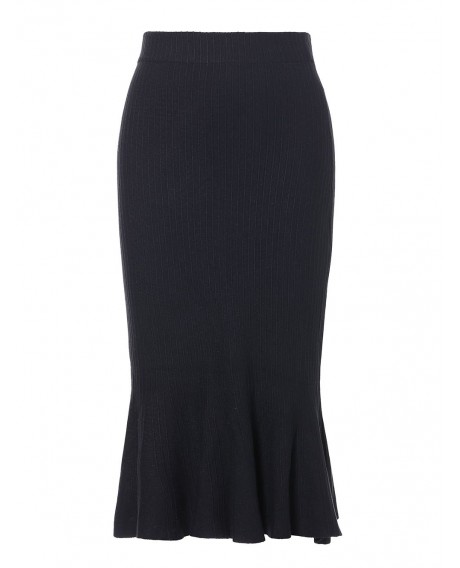 Fishtail Slim Skirt - Black One Size