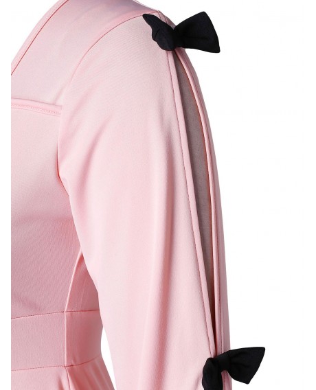 Plus Size Sweetheart Neck A Line Dress - Pink L