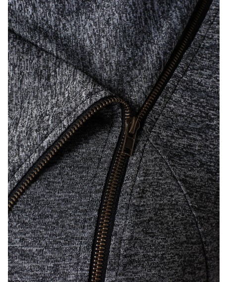 Plus Size Skew Zip Asymmetrical Jacket - Dark Gray 2x