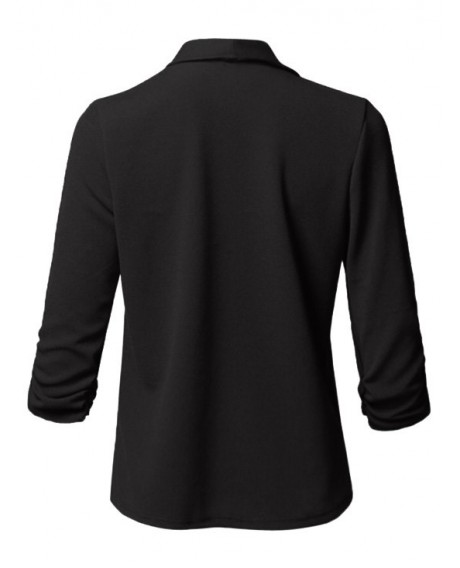 Plus Size Shawl Collar Open Front Blazer - Black 2x