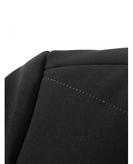 Faux Fur Collar Zippers Padded Jacket - Black Xl