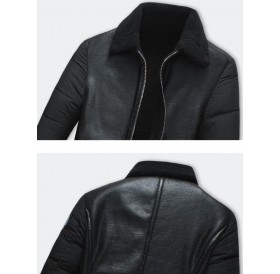 Down Panel Fleece Zip Up Jacket - Khaki 4xl