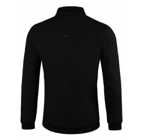 Button Embellished Warm Zip Up Jacket - Black 4xl