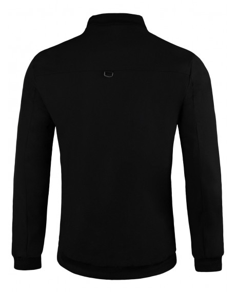 Button Embellished Warm Zip Up Jacket - Black 4xl