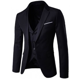 Business Casual Suit Groomsmen Wedding - Black 3xl