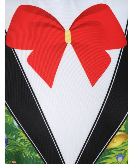 Christmas Tree Blazer Print Drawstring Hoodie - Medium Spring Green M
