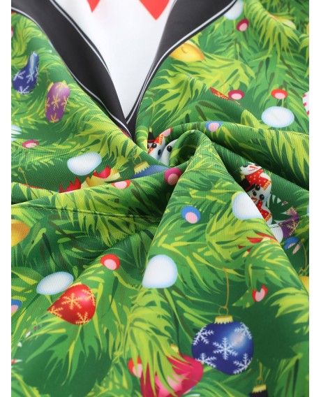 Christmas Tree Blazer Print Drawstring Hoodie - Medium Spring Green M