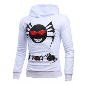 Halloween Spider Casual Pullover Hoodie - Natural White M