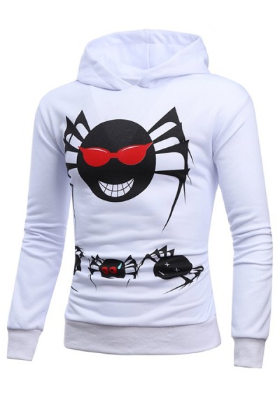 Halloween Spider Casual Pullover Hoodie - Natural White M
