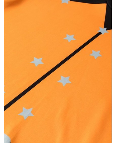 Casual Pullover Stripe Sleeve Sweatshirt - Dark Orange Xs