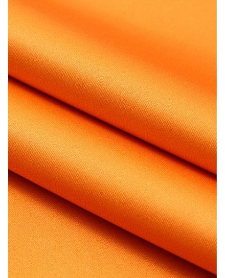 Casual Pullover Stripe Sleeve Sweatshirt - Dark Orange Xs