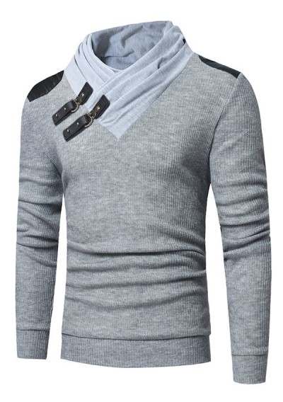 Stylish Pullover Slim Knitwear Sweater for Men - Light Gray 2xl