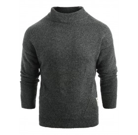 Long Sleeve Panel Pullover Sweater - Black L