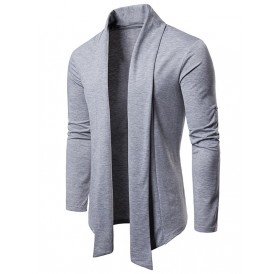 Whole Colored Open Front Cardigan - Light Gray Xl